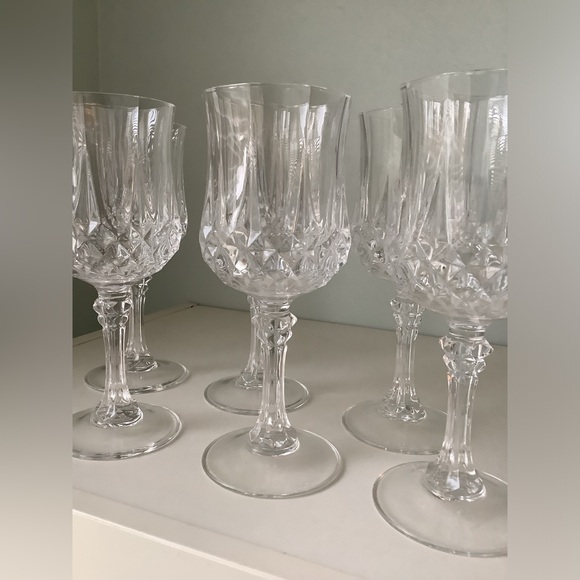 EUC x10 vintage lead crystal wine glasses - Picture 3 of 15